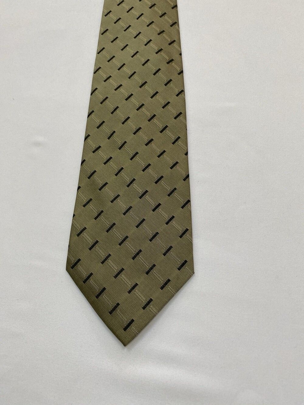 Beverly Hills Polo Club Mens Geometric Necktie Gold Brown Patterned Classic Tie